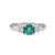 Vintage Emerald Diamond Platinum Three Stone Ring  Jack Weir & Sons   