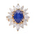 Vintage French GIA Ceylon Sapphire Diamond 18k Yellow Gold Cluster Ring  Jack Weir & Sons   