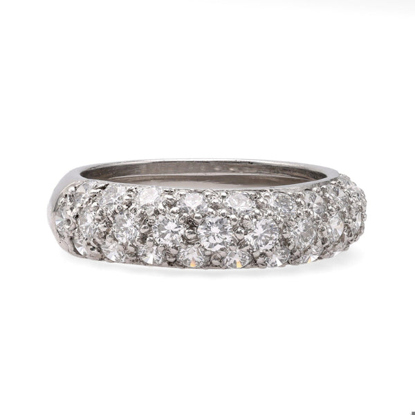 Vintage Oscar Heyman Diamond Platinum Half Eternity Band Rings Oscar Heyman   