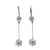 Mid Century 1.30 carat diamond 14k white gold dangle bar earrings