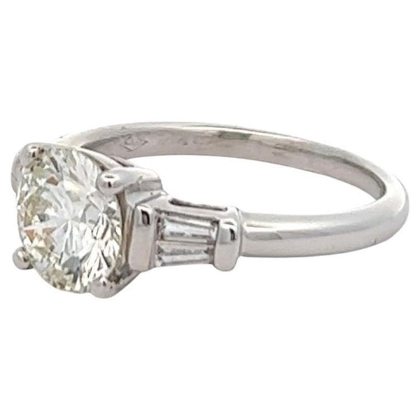 French GIA 1.56 Carats Diamond 18 Karat White Gold Ring