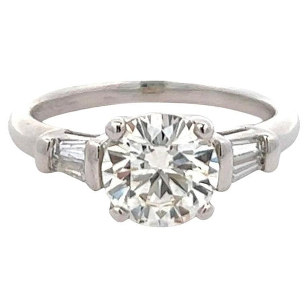 French GIA 1.56 Carats Diamond 18 Karat White Gold Ring Rings Jack Weir & Sons   