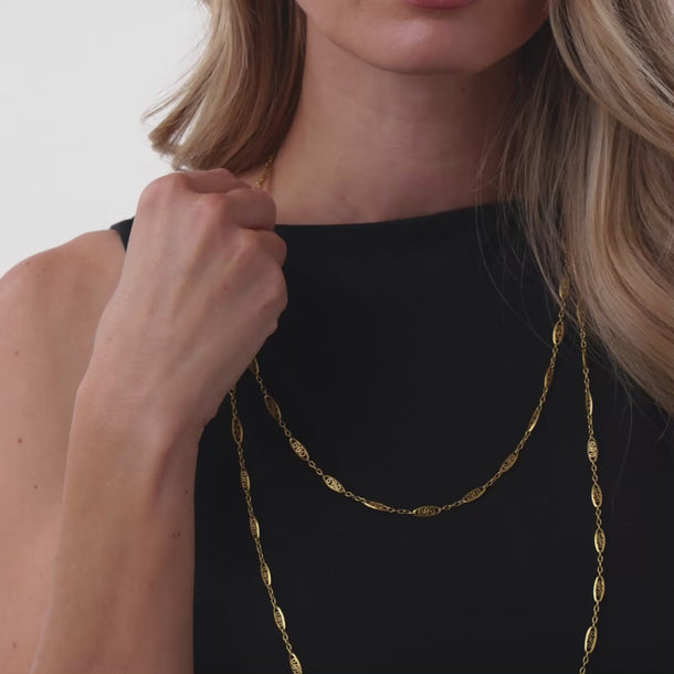 Victorian 18k yellow gold chain necklace