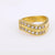 Vintage Diamond 18K Yellow Gold Two Row Wave Ring