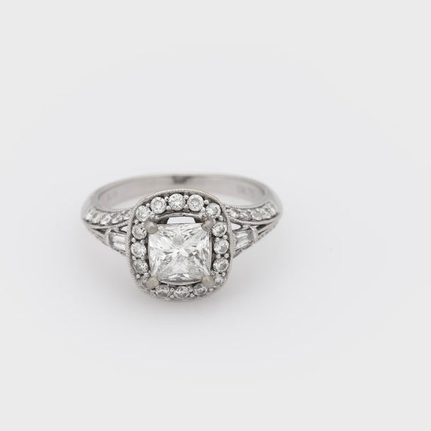 GIA 1.20 carat princess cut diamond 18k white gold engagement ring Jack Weir & Sons