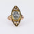 Antique 4 Carat Rose Cut Diamond 18K Yellow Gold Enamel Cocktail Ring