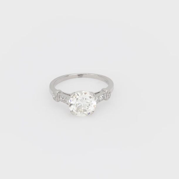 GIA Art Deco 1.94 carat diamond platinum engagement ring