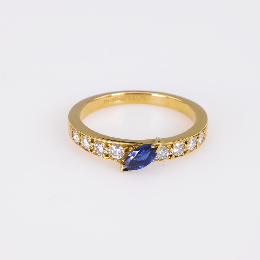Boucheron Paris Sapphire Diamond Yellow Gold Ring