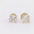 Modern 3.43 carat total weight diamond 18k white gold stud earrings