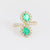 Modern 18k yellow gold 1.12 carat emerald diamond toi et moi pave ring Jack Weir & Sons