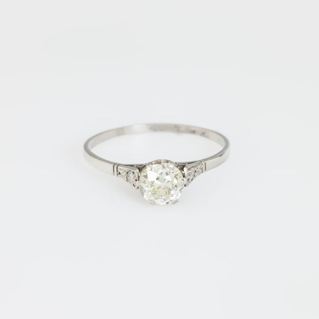 Edwardian 0.75 carat platinum diamond solitaire ring Jack Weir & Sons