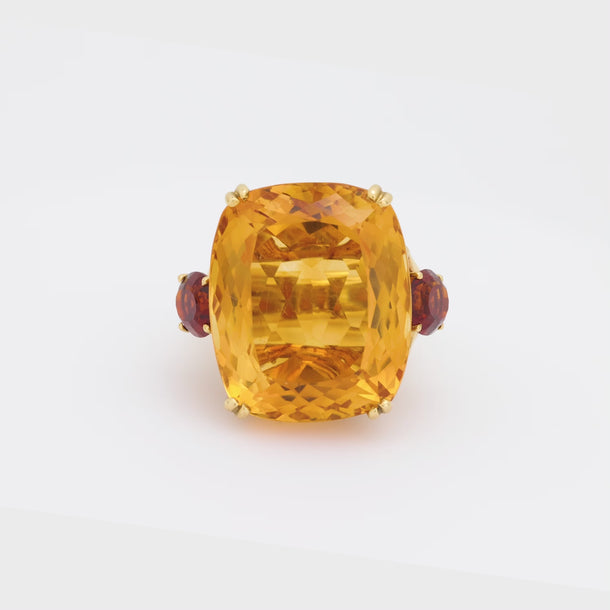 Chaumet 45.50 carat citrine 18k yellow gold cocktail ring