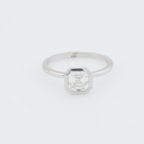 GIA 1.06 carat Asscher cut diamond 18k white gold engagement ring Ring Jack Weir & Sons