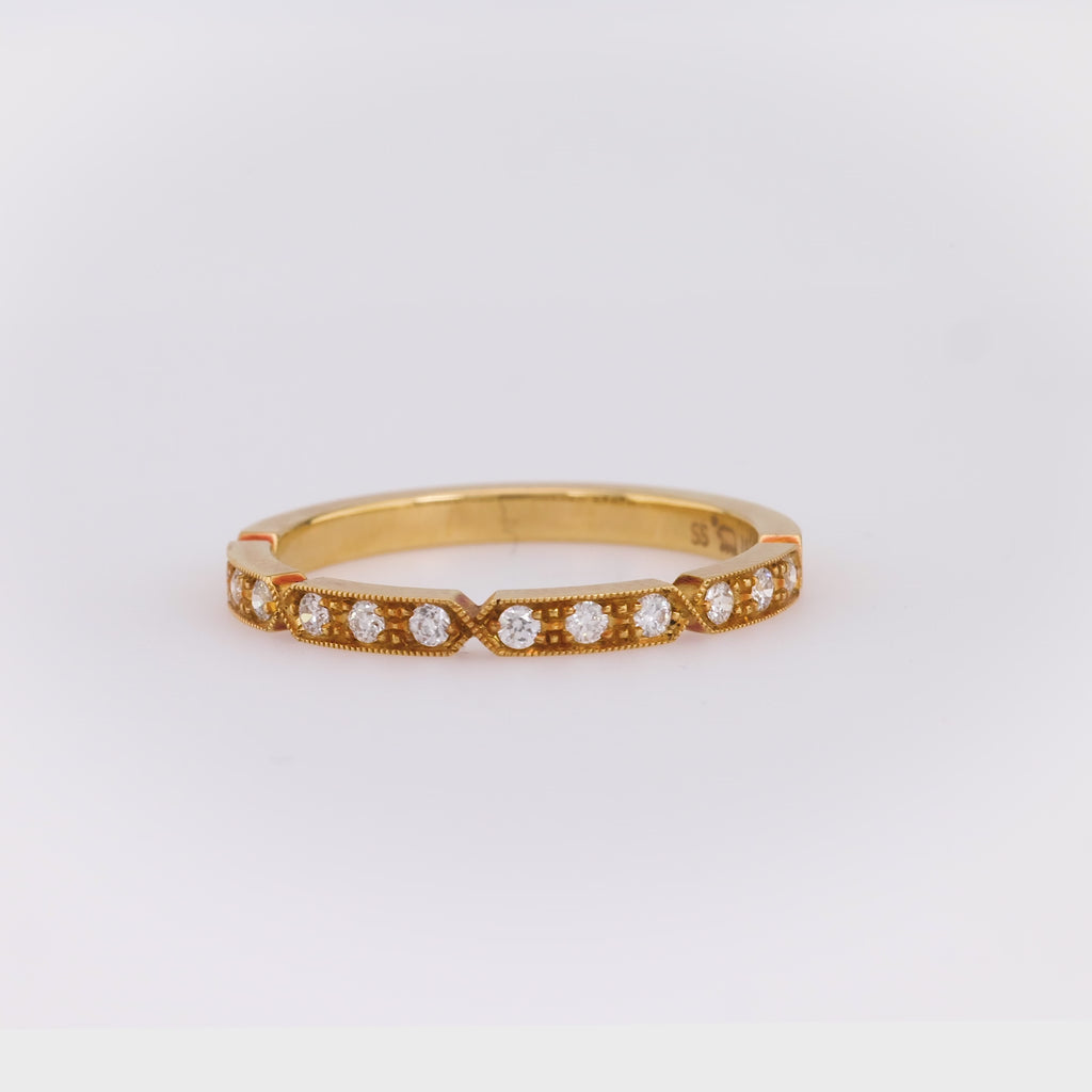 Modern Diamond 18K Yellow Gold Eternity Ring