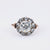 Antique Style 1.74 Carat Old Mine Diamond 18K Rose Gold Silver Cluster Ring