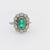 GIA 1.60 carat oval cut emerald diamond platinum cluster ring Jack Weir & Sons