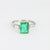 Vintage 1.77 carat emerald diamond platinum and yellow gold ring