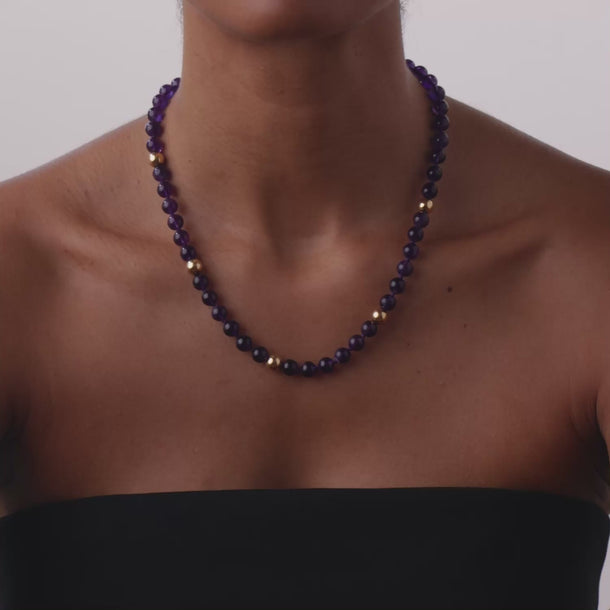 Vintage amethyst 14k yellow gold bead necklace Necklaces Jack Weir & Sons