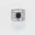 Vintage GIA 2.10 carat sapphire diamond platinum cocktail ring