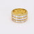 Vintage Three Row Diamond Yellow Gold Band Ring