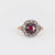 Victorian 2.20 carat garnet diamond 18k rose gold silver cluster ring Jack Weir & Sons