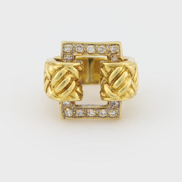 Vintage diamond 18k yellow gold ring Jack Weir & Sons