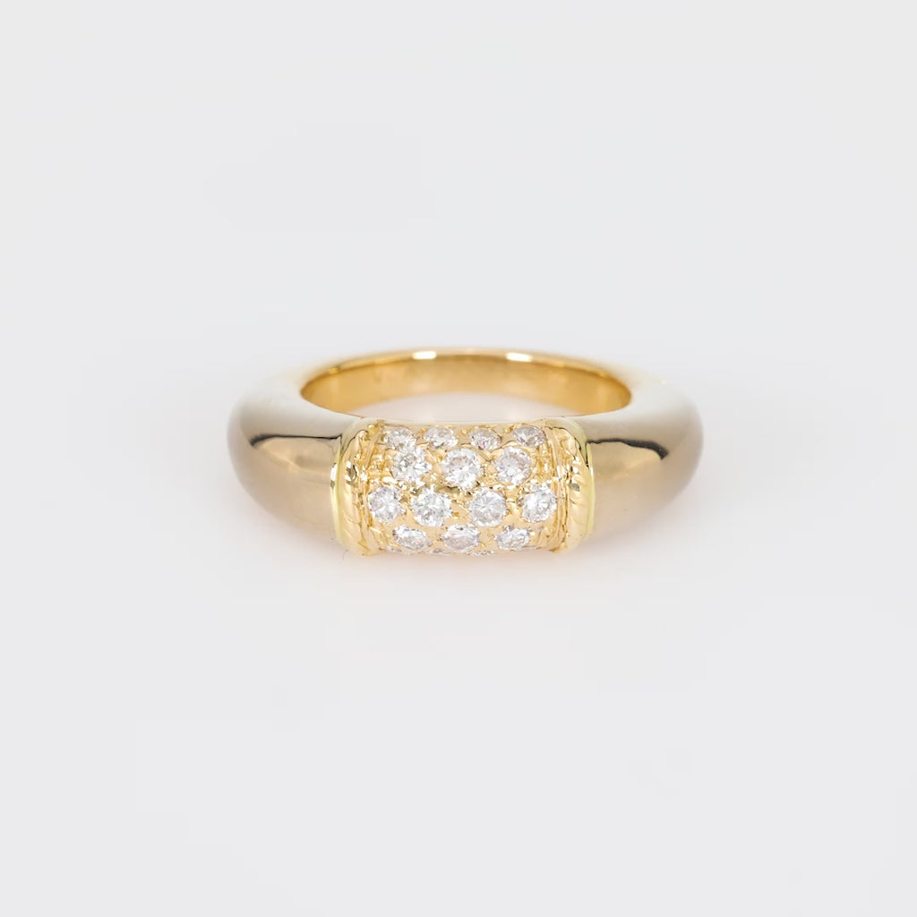 Van Cleef & Arpels French diamond 18k yellow gold "Philippine" ring Van Cleef & Arpels