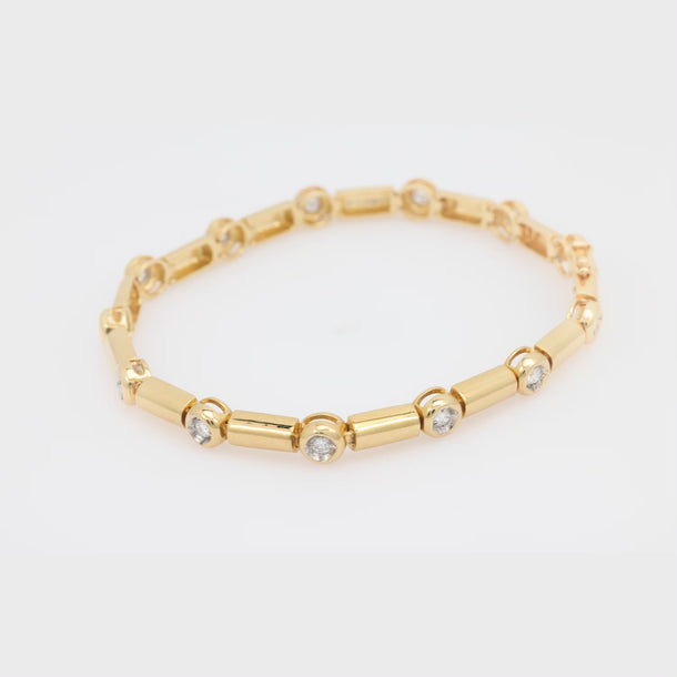 Vintage diamond 18k yellow gold bracelet Jack Weir & Sons