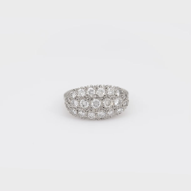 Mid Century diamond 14k white gold ring Jack Weir & Sons