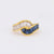 Vintage 1.8 carat total weight sapphire diamond 18k yellow gold swirl band