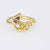 18k Yellow Gold Snake Ring with Champagne Diamond