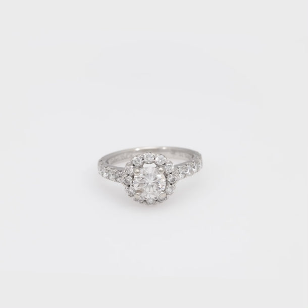 Gabriel & Co. vintage diamond 14k white gold engagement ring Gabriel & Co.