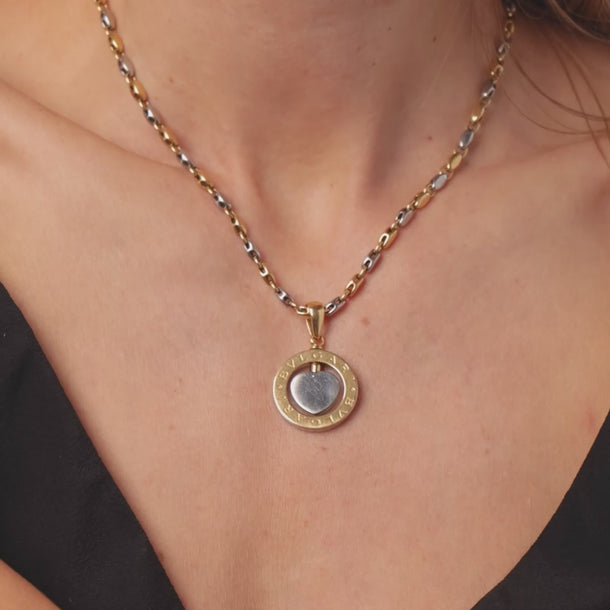 Bvlgari 18k yellow gold and steel heart necklace Necklaces Bvlgari