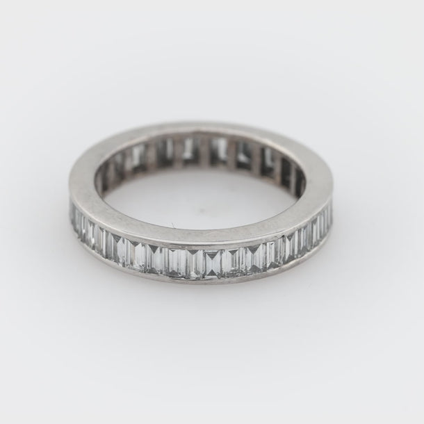 Vintage 2.15 carat baguette cut diamond platinum eternity band Jack Weir & Sons