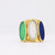 Vintage Lapis Lazuli Chrysoprase Quatrz 18K Yellow Gold Three Stone Ring