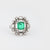 Art Deco GIA Octagonal Cut Emerald Diamond 18K White Gold Ring