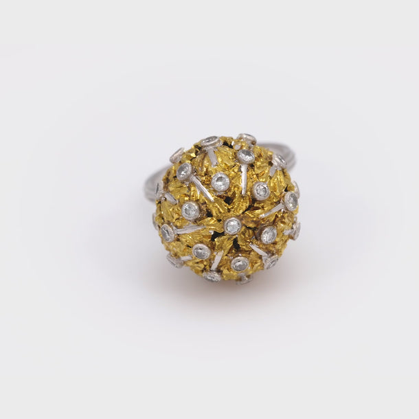 Buccellati diamond 18k yellow and white gold ring Buccellati