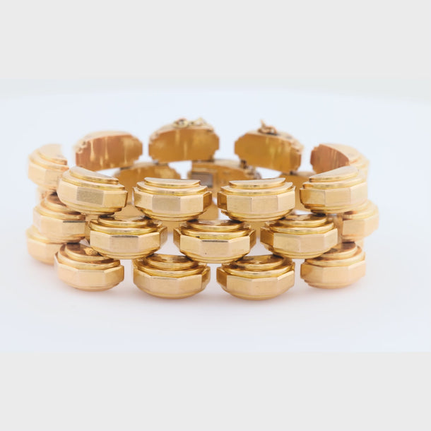 Retro 18k rose gold Tank bracelet Jack Weir & Sons