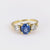 Mid-Century GIA 1.80 Carat Sapphire Diamond Yellow Gold Three Stone Ring