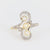 Edwardian pearl diamond 18k yellow gold and platinum navette ring