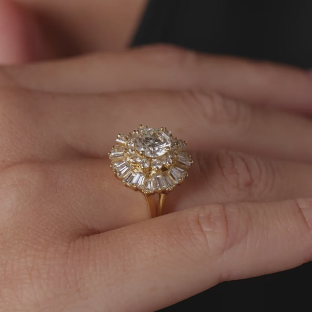 Terrell & Zimmelman GIA 1.51 carat diamond 18k yellow gold cocktail ring Rings Terrell and Zimmelman