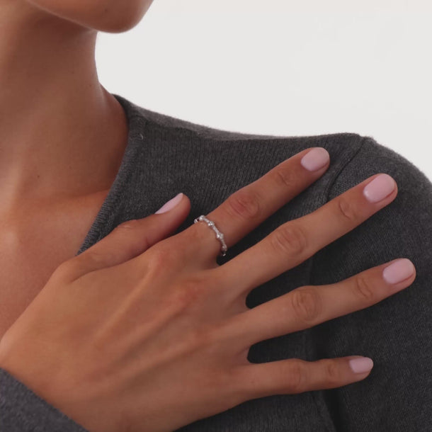 Contemporary diamond 18k white gold eternity band Rings Jack Weir & Sons