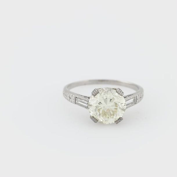 Art Deco GIA 2.63 carat diamond platinum engagement ring Jack Weir & Sons