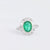 Mid Century 1.25 carat emerald diamond 10k white gold cluster ring