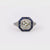 Art Deco Inspired 2.49 Carat Old Mine Diamond Sapphire Platinum Halo Ring