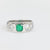 Mid Century French 2.30 carat emerald and diamond platinum three stone band Jack Weir & Sons