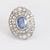 Mid Century sapphire diamond 18k white gold ring Jack Weir & Sons