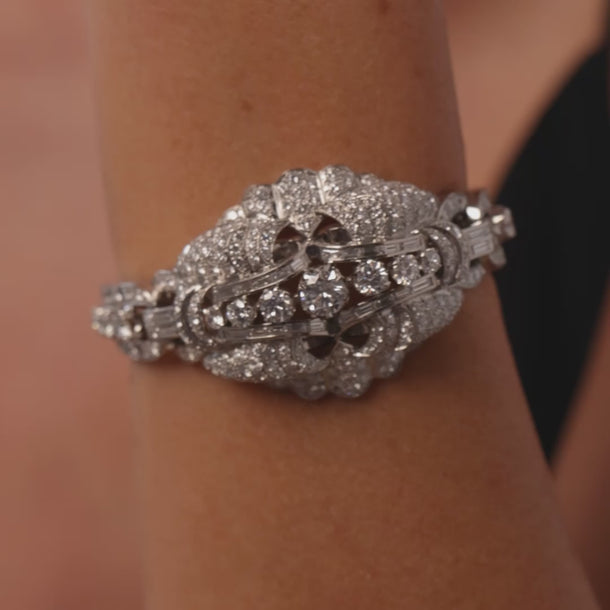 Mid Century 15.80 carat total diamond weight platinum bracelet Bracelets Jack Weir & Sons