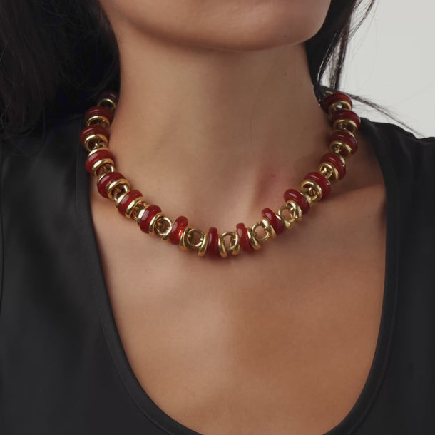 Pomellato Carnelian 18k yellow gold necklace