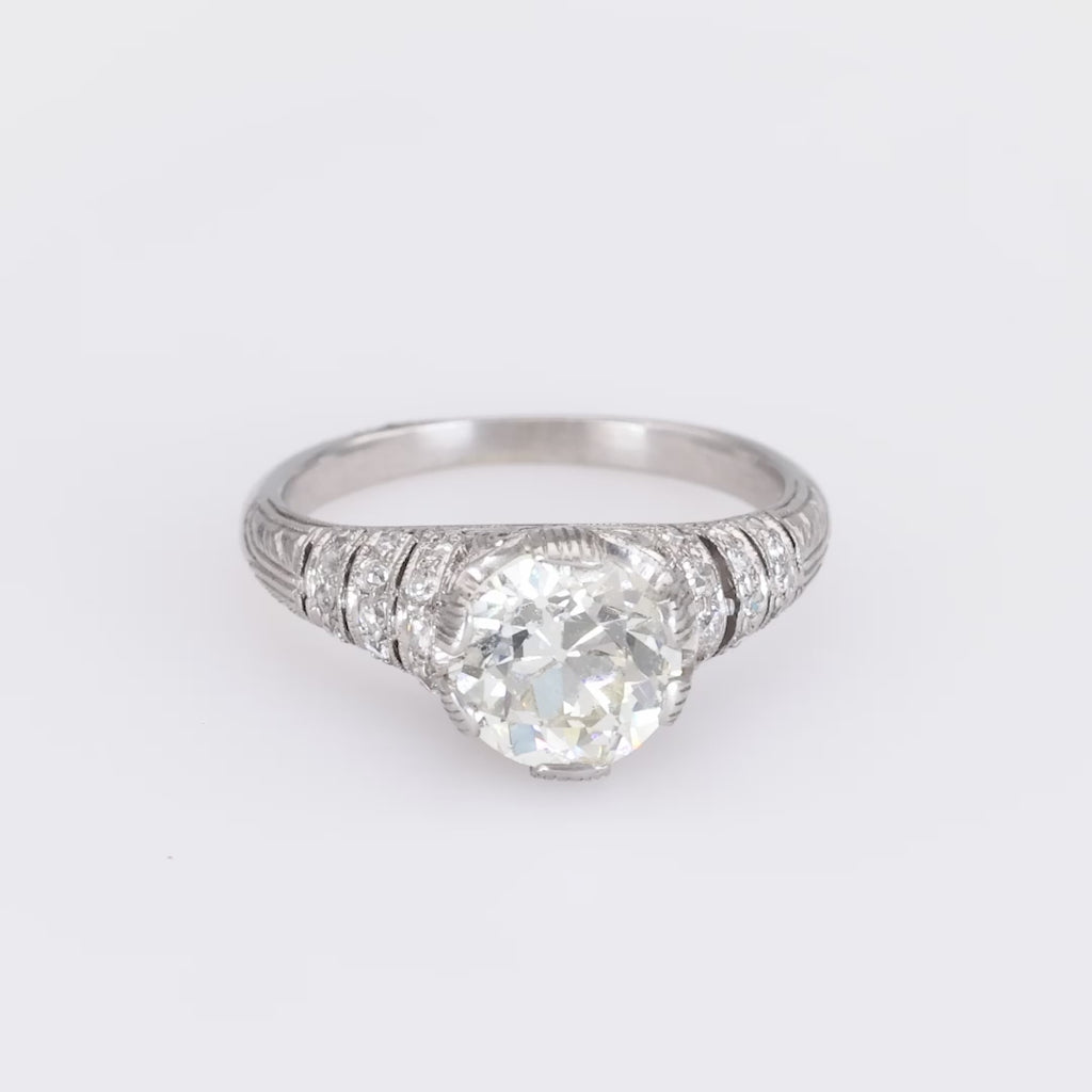 Edwardian-Inspired Platinum Diamond Ring Rings Jack Weir & Sons